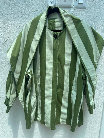 VESTE GILET - OLIVE GREEN & WHITE - ART-1101157-TOSC/ST