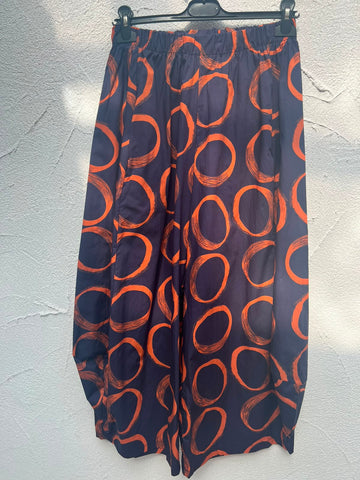 WOMEN'S PANTS - NAVY BLUE & ORANGE - H5031-C12