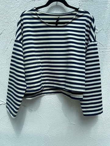 MAGLIA DA DONNA - OFF WHITE & BLUE - 9337