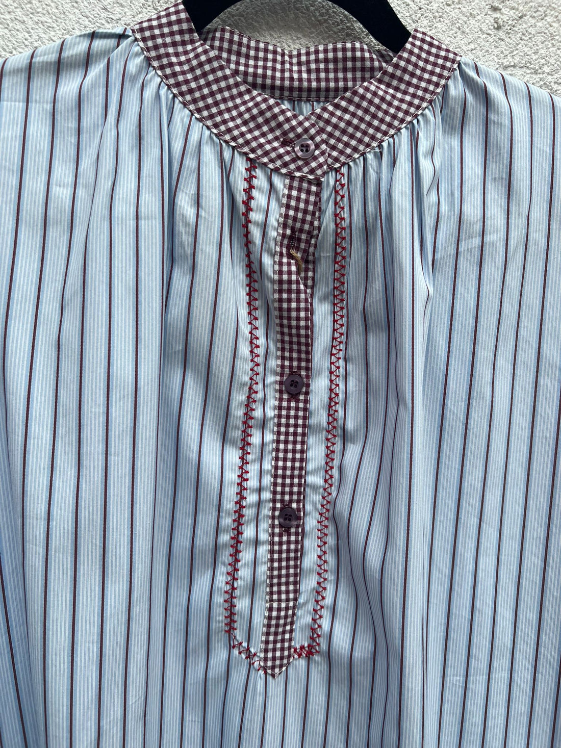 CHEMISE/TUNIQUE - BLUE & BURGUNDY - 1100811-RAG