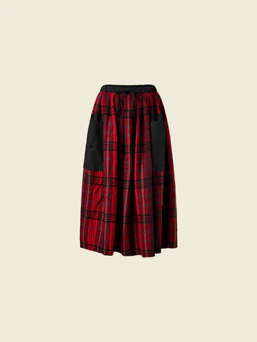 RED TARTAN SKIRT IN 100% WOOL 824061