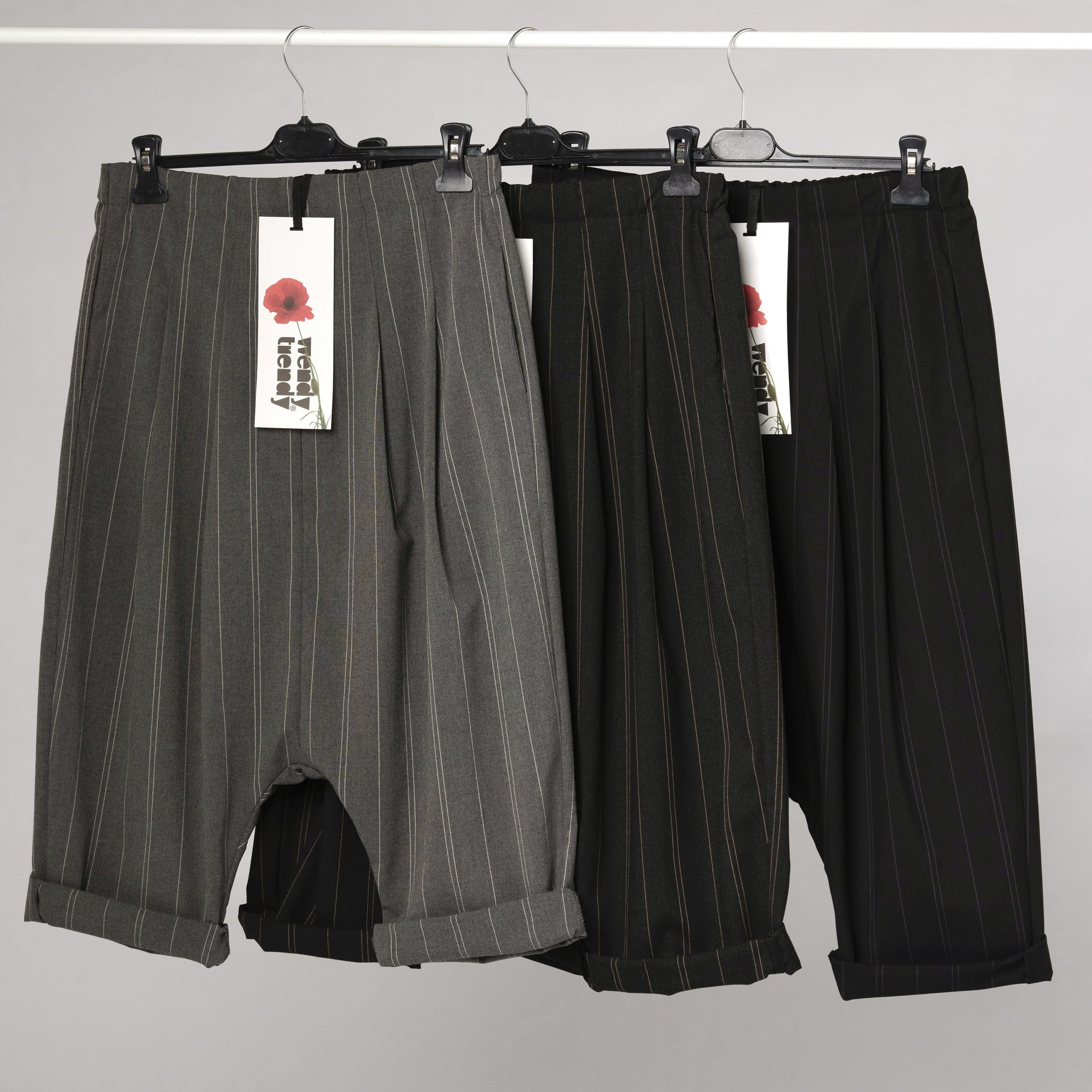 WOMEN PANT BLACK WITH BROWN LINES - 824062