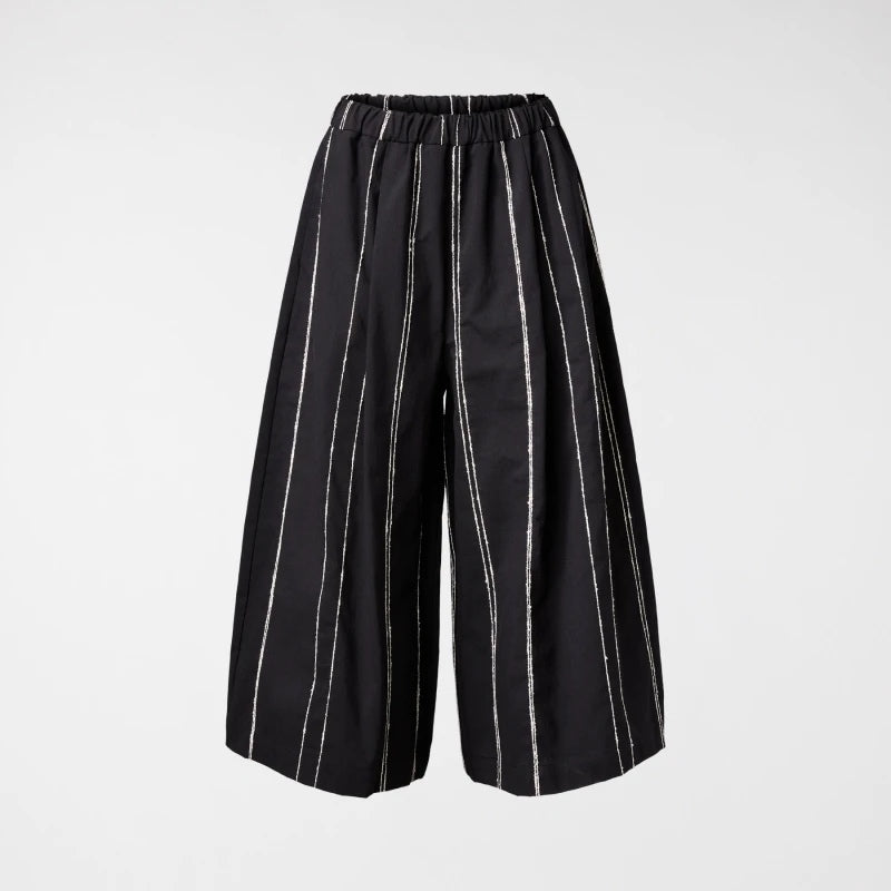 WOMAN TROUSERS BLACK WITH WHITE LINES - 824068