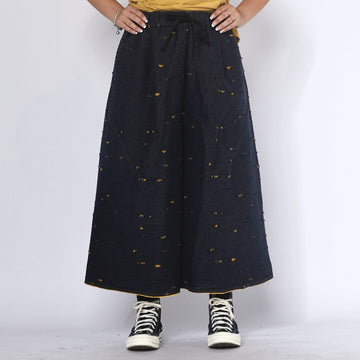 WOMAN TROUSERS - NAVY BLUE & YELLOW - 825099