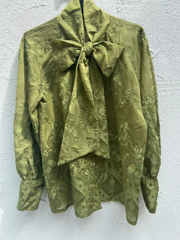 WOMEN'S SHIRT - OLIVE GREEN - H4257-Q75
