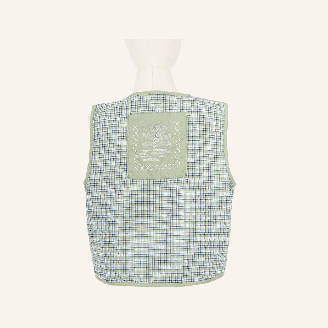 VESTE GILET - OLIVE GREEN & GOLD - 5000131AFIL
