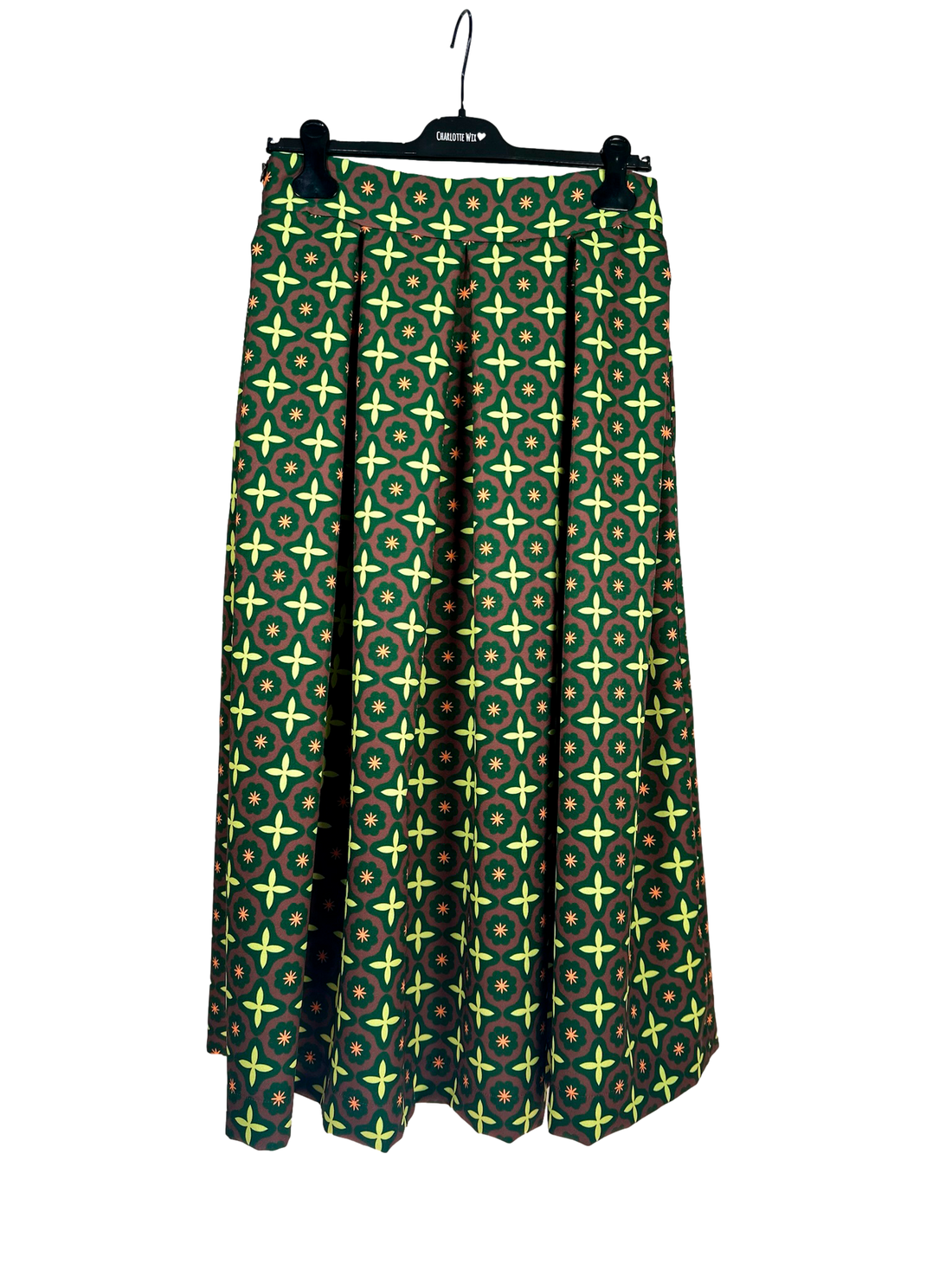 Betta Skirt Printed Popline- Capri Green