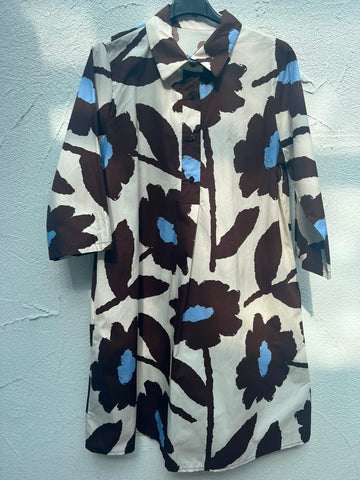 WOMEN'S SHIRT - CREAM & DARK BROWN - H2995-C12