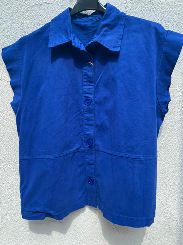SLEEVELESS JACKET - BLUE - 80789