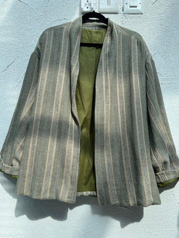 VESTE GILET - ARMY GREEN & BEIGE - 1101131-GA2