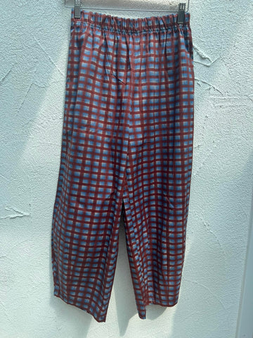 PANTALONE DONNA - BLUE & MAROON - 67625PC158