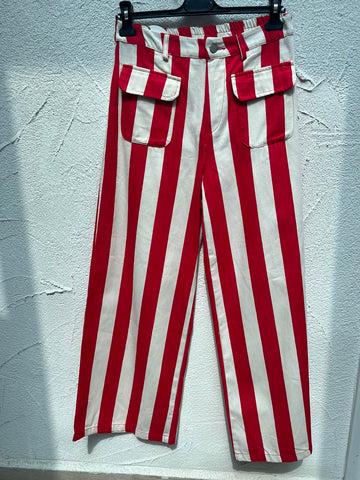 PANTALON (WITH POCKET) - RED & WHITE - 9500511-COT873