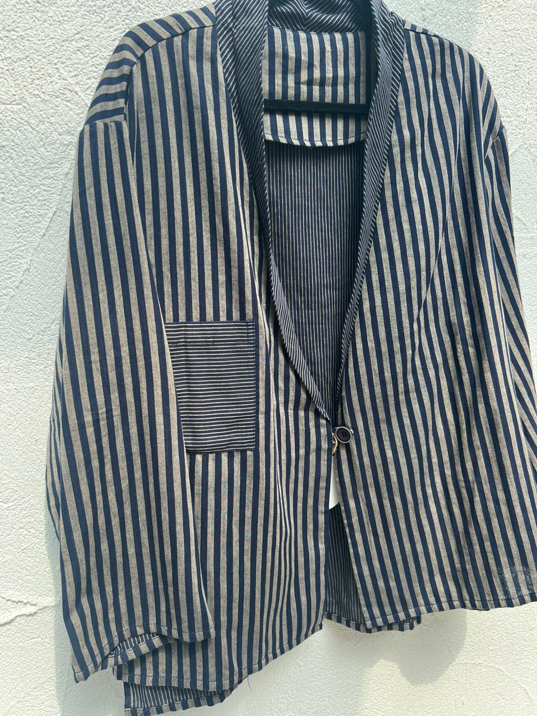 VESTE GILET - BEIGE & NAVY BLUE - MD7438