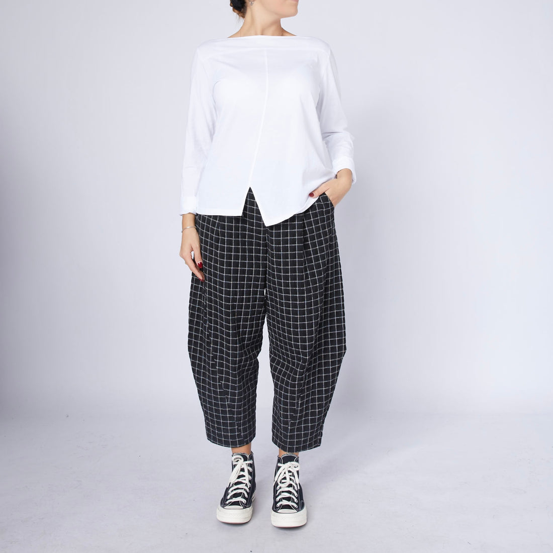 BLACK CHECKERED PANT 924042