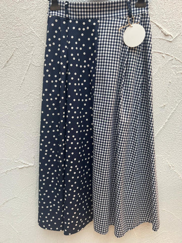 JUPE/SKIRT - NAVY BLUE & WHITE - 13626pnst