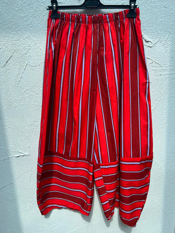 WOMEN'S PANTS - RED, BROWN & BLUE - H4957-C12