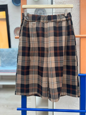 SHORTS - NAVY BLUE & BROWN - 52325Q2