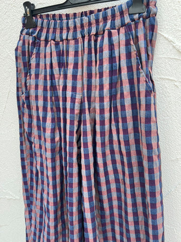 PANTALON - PURPLE, NAVY BLUE & BROWN - 9500360a-30065