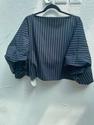 MAGLIA DONNA - NAVY BLUE & WHITE - 28126PC152