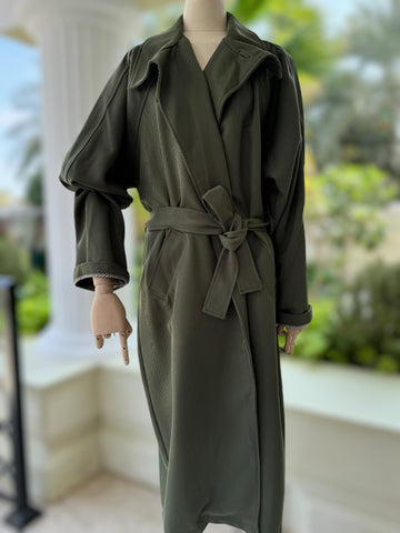 OLIVE GREEN LONG COAT 38 WD1898