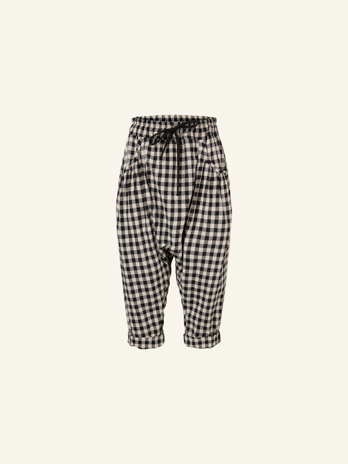 B/W CHECKED LOW CROTCH PANTS - 900011 & 43c7-900011