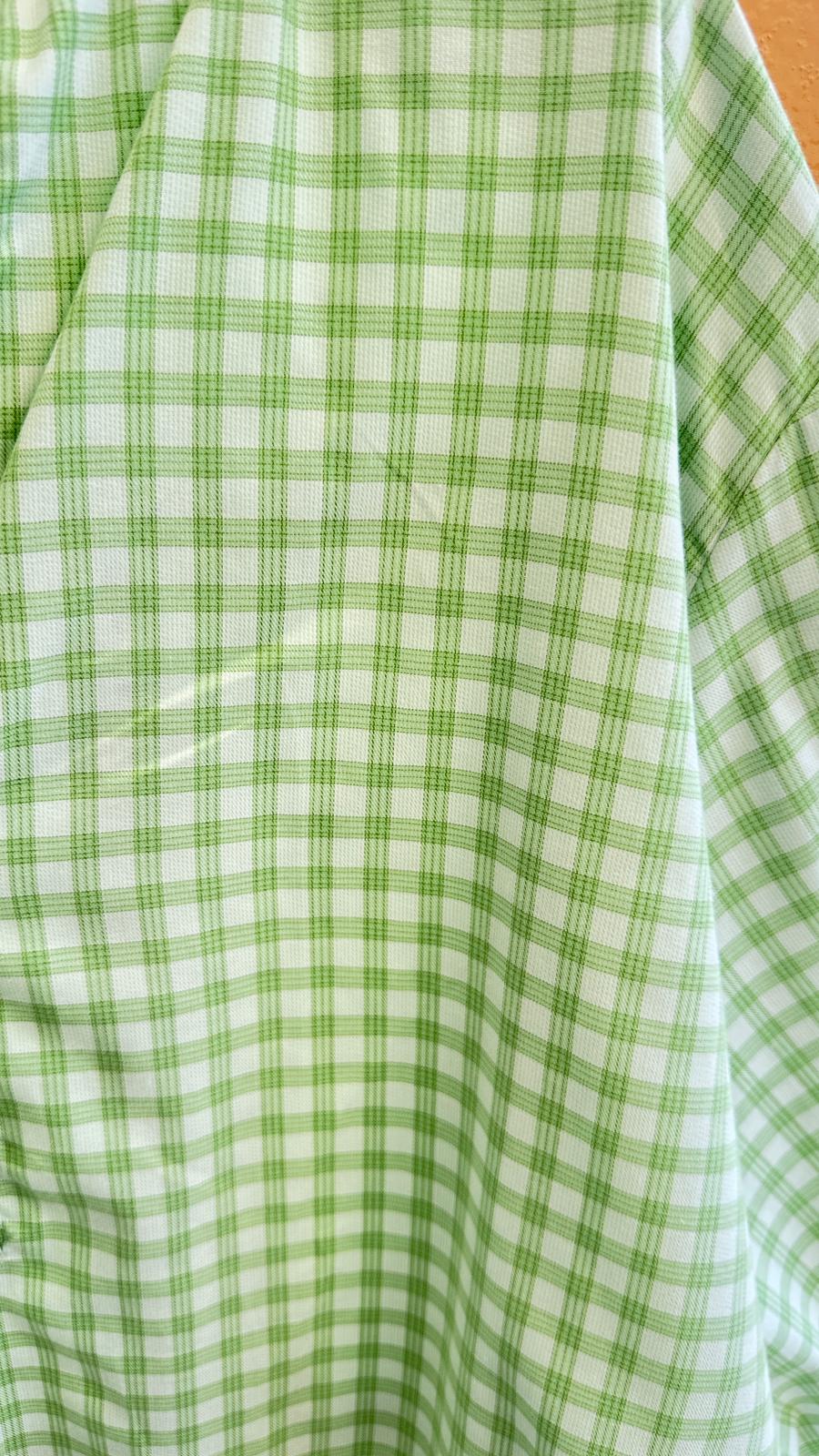 CAMISA - LIGHT GREEN CHECKERED BUTON BLOUSE - 96231