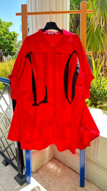 BLUSA - RED LONG BLOUSE - 6074