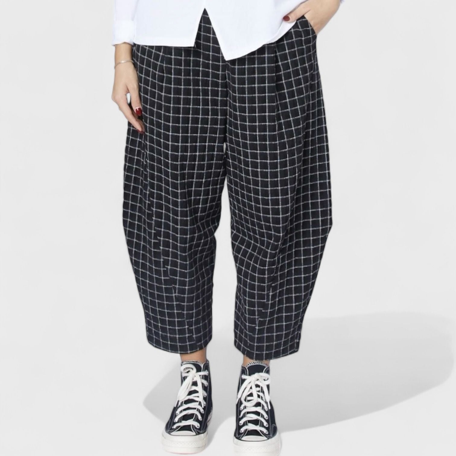 BLACK CHECKERED PANT 924042