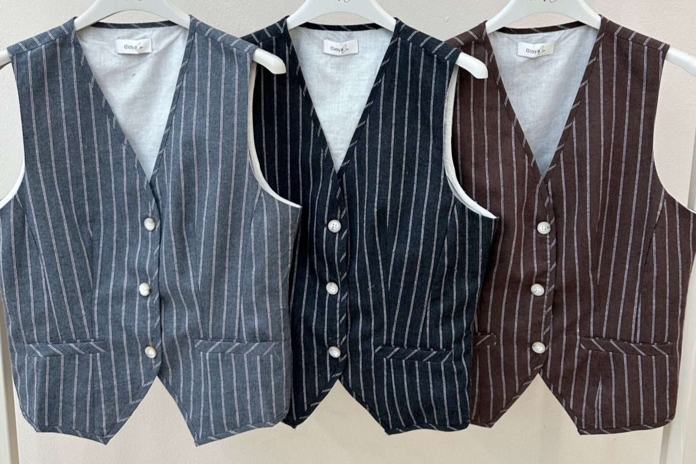 GILET MD7089 DARK BROWN