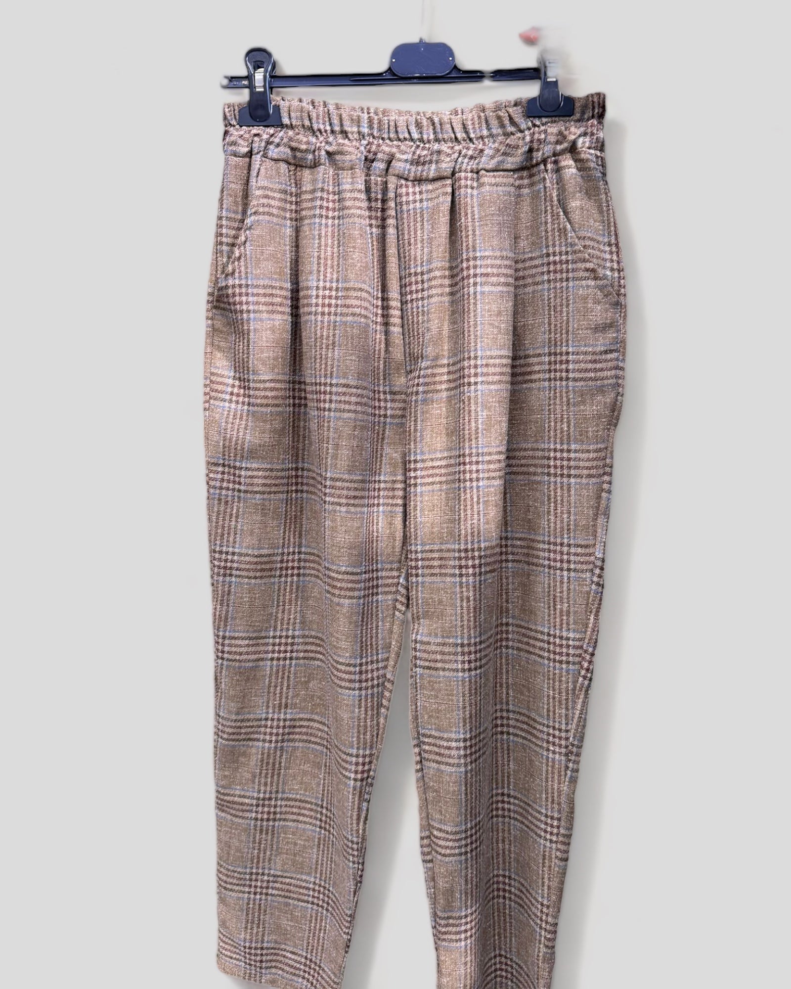 BEIGE CHECKERED PANT - 43C11-9571