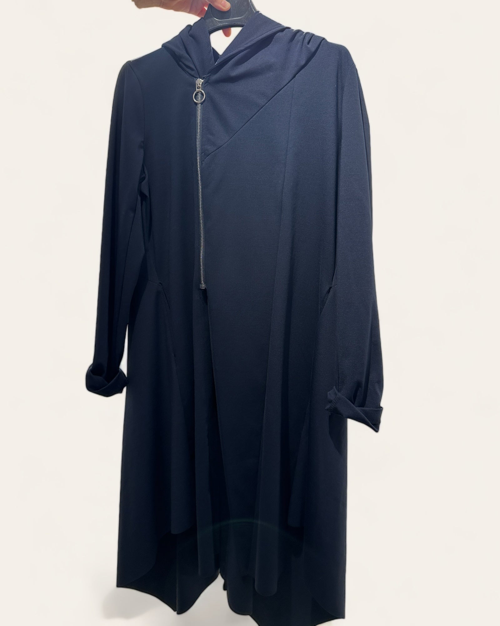 Navy Blue - FLARED JACKET WITH ROUND EDGE - 123206