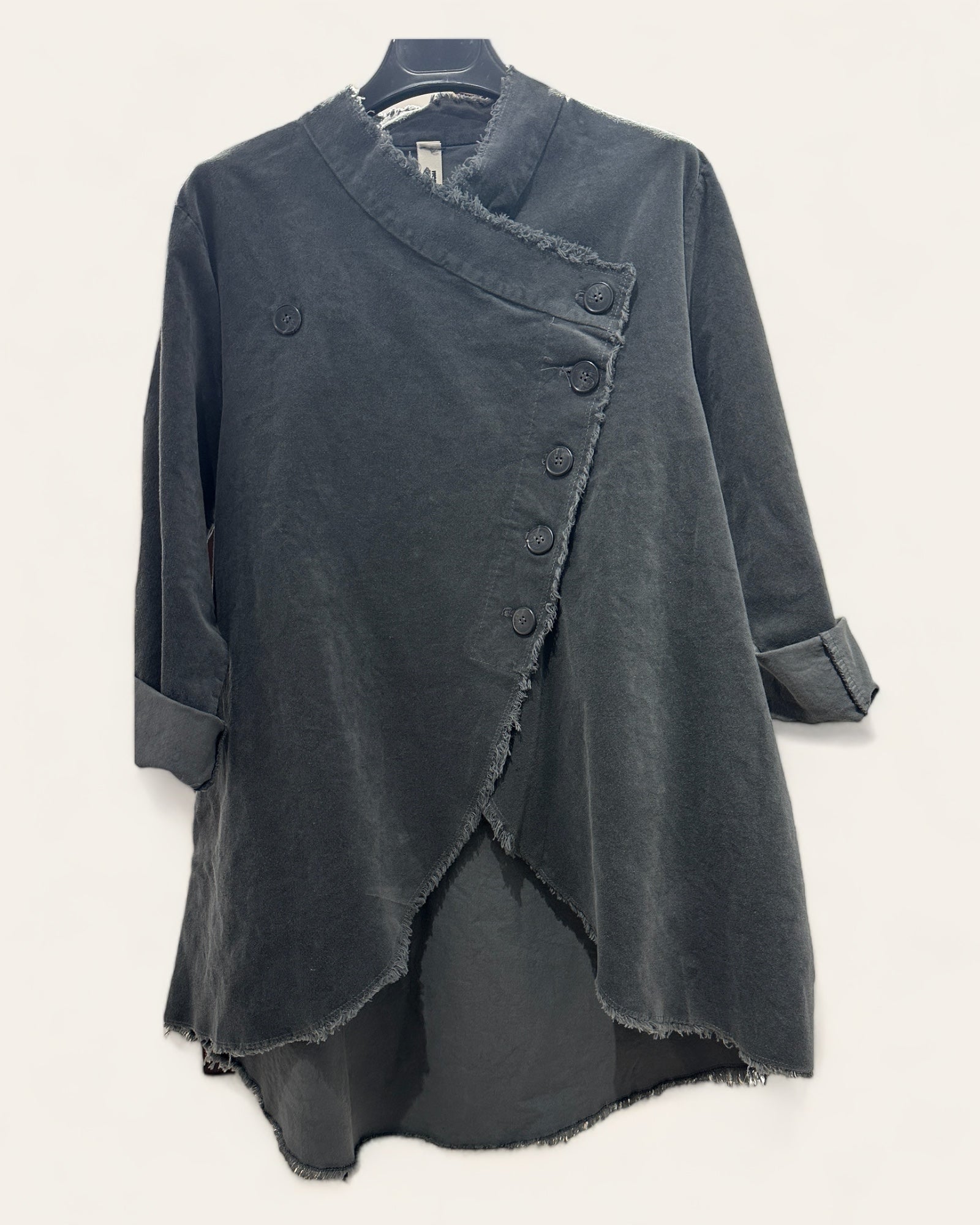 GREY VELVET BLOUSE - 223712