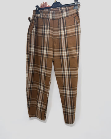 BROWN CHECKERED PANT - 41C7-52620