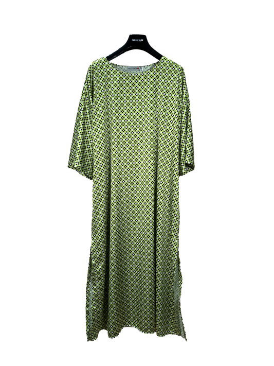 Tania Dress Light Satin- Rebus Green