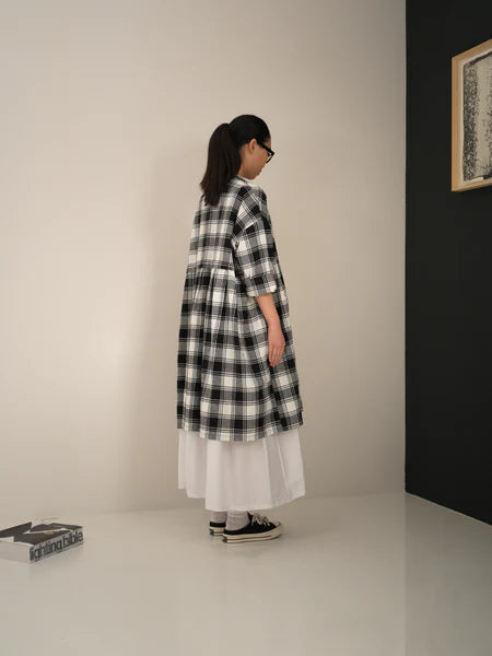 CARDIGAN IN TARTAN COTTON/LINEN FABRIC - 110968