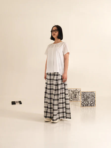 B/W SCOTTISH PALAZZO PANTS - 792008