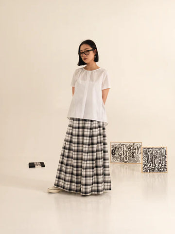 B/W SCOTTISH PALAZZO PANTS - 792008