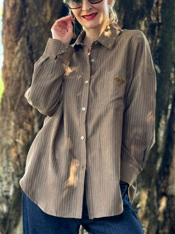 CAMISA - BROWN BUTTON SHIRT - 2324