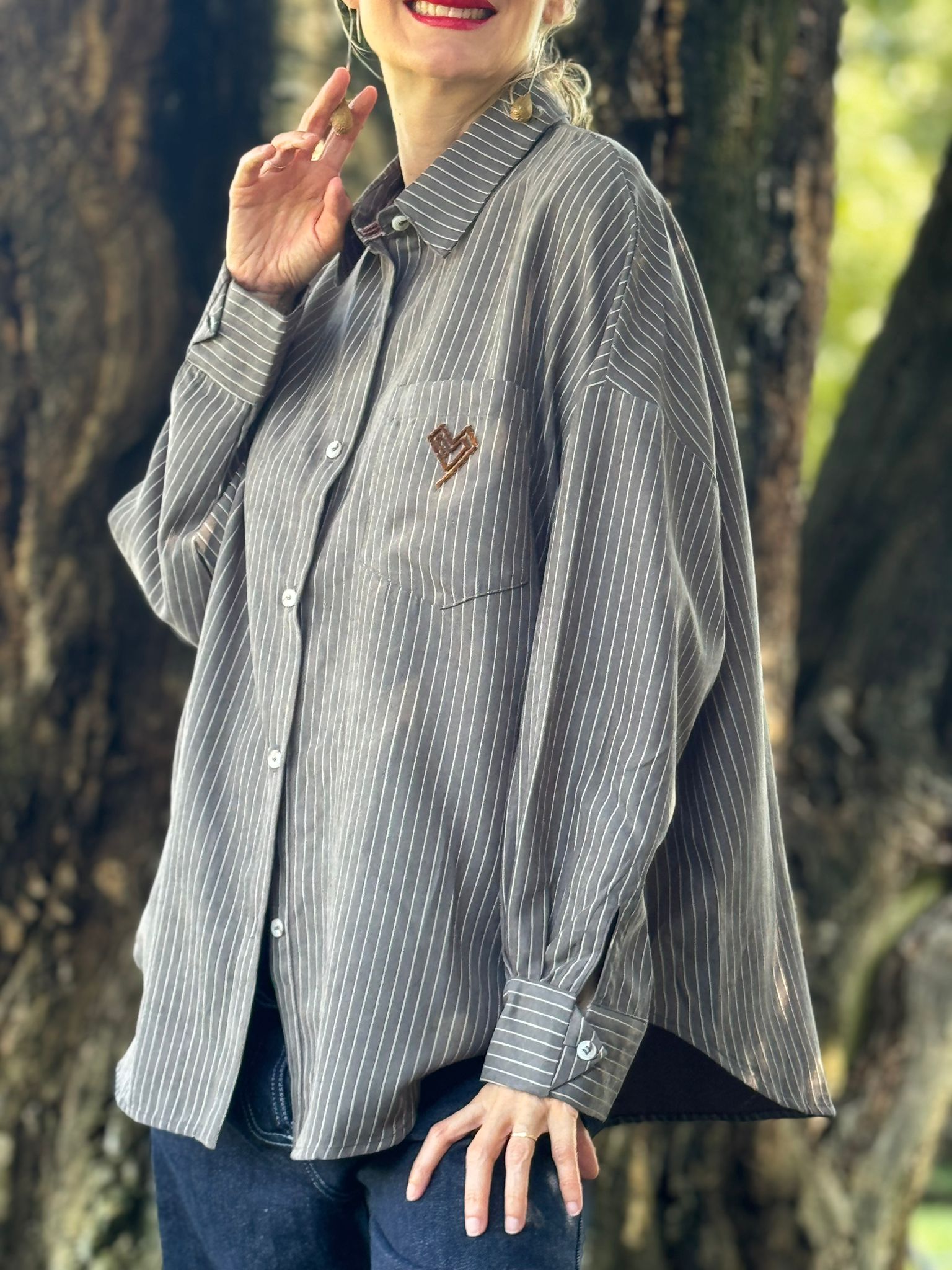 CAMISA - GRAY BUTTON SHIRT - 2324