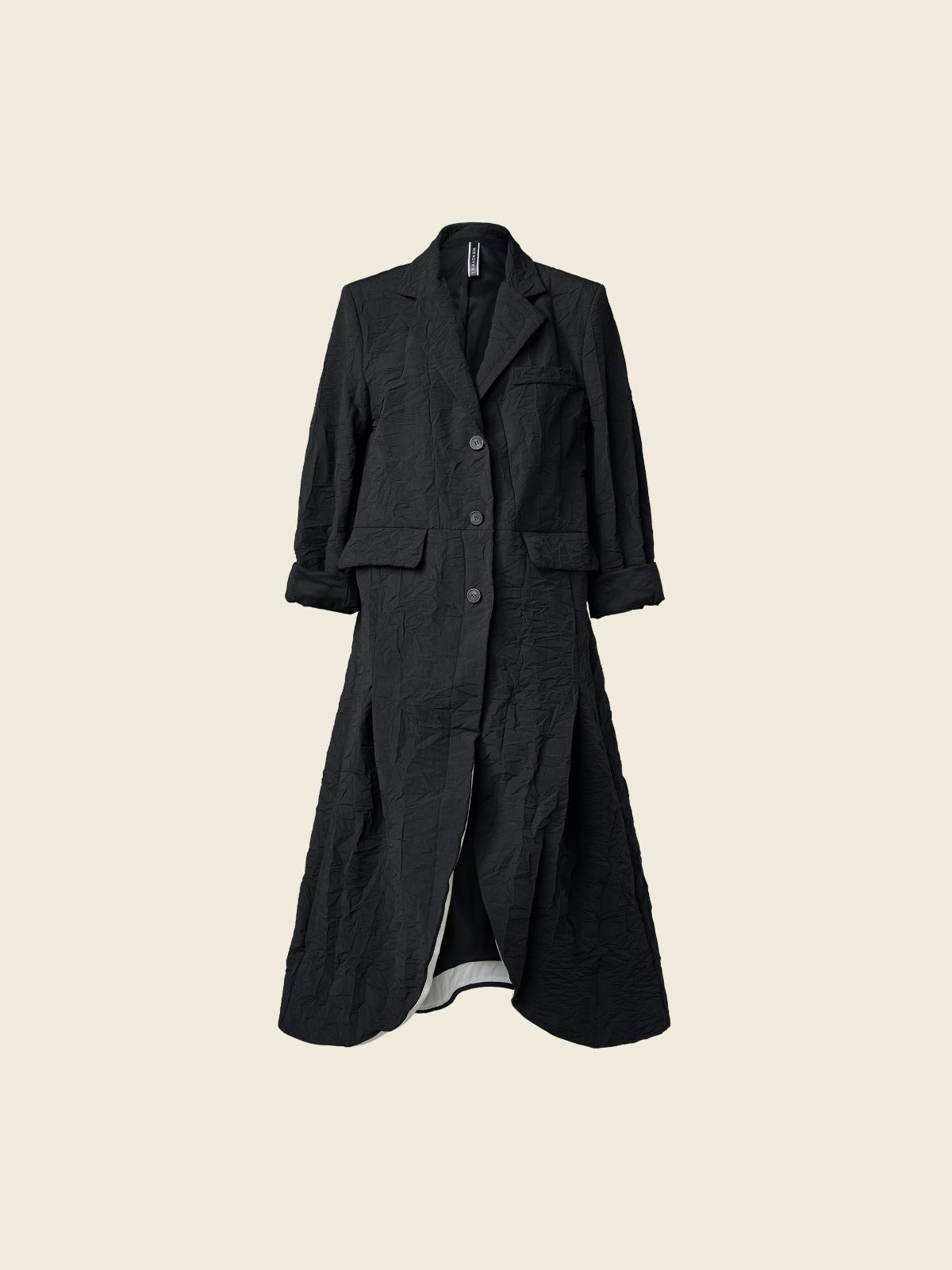 LINED SINGLE BREASTED JACKET - BLACK - 224395