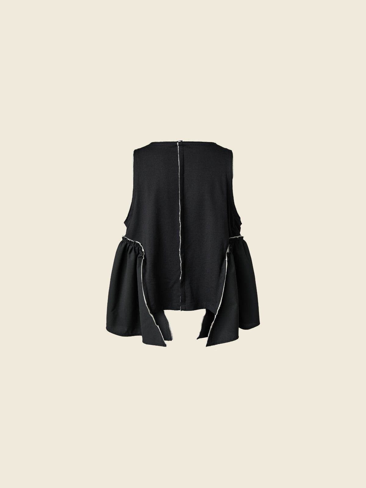 TOP WITH SIDE ROUCHES - BLACK - 124287
