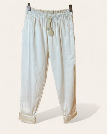 PANTALON DE LINO BLANCO WHITE - 40C2-B3