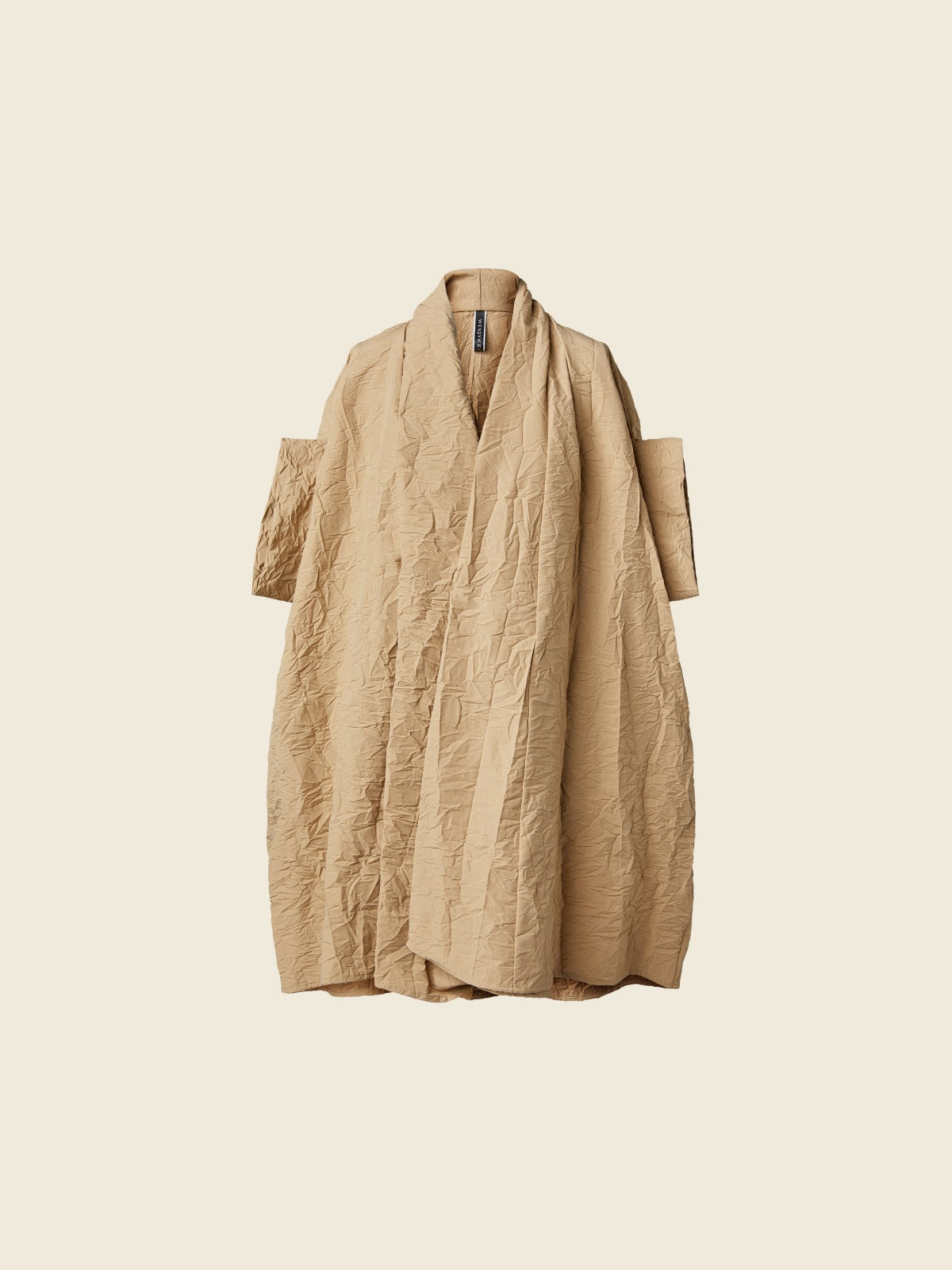 OVERCOAT NI WRINKLED FABRIC - CAMEL - 124280