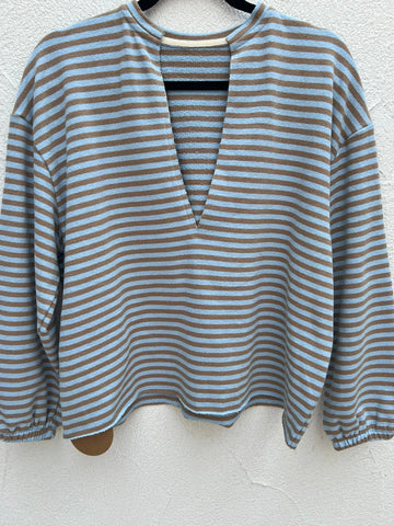 SWEAT - LIGHT BLUE & BROWN - 11011104-97027
