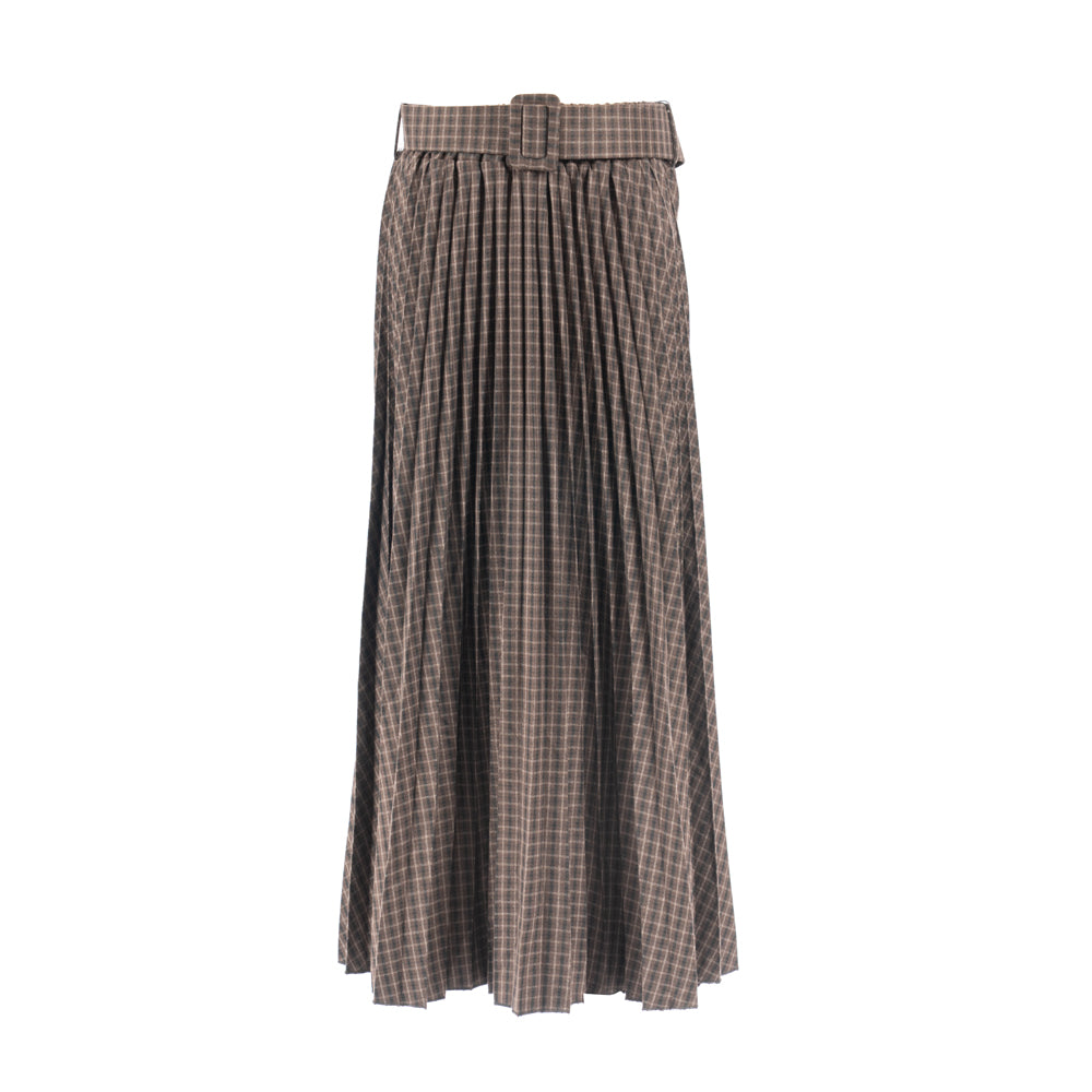 FALDA PLIEGUES - H3767-C17 - DARK BROWN