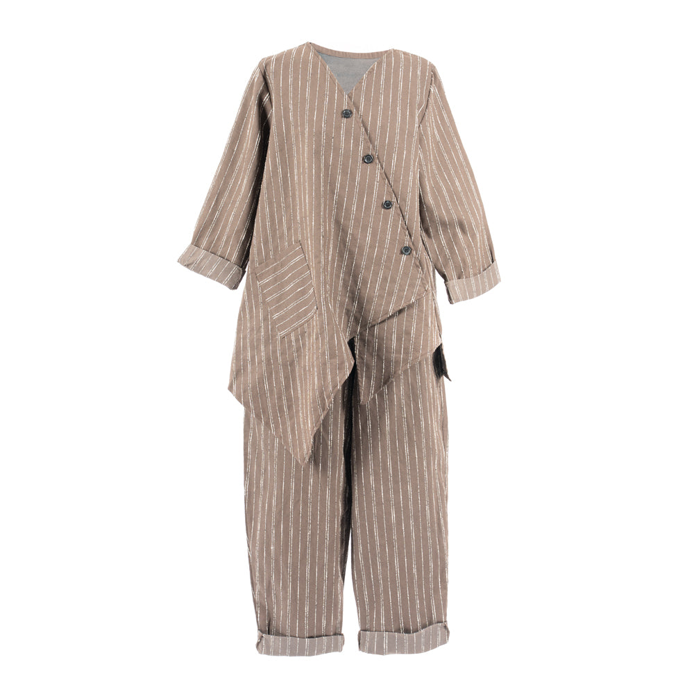 PANTALON RAYAS - 56352 - BROWN