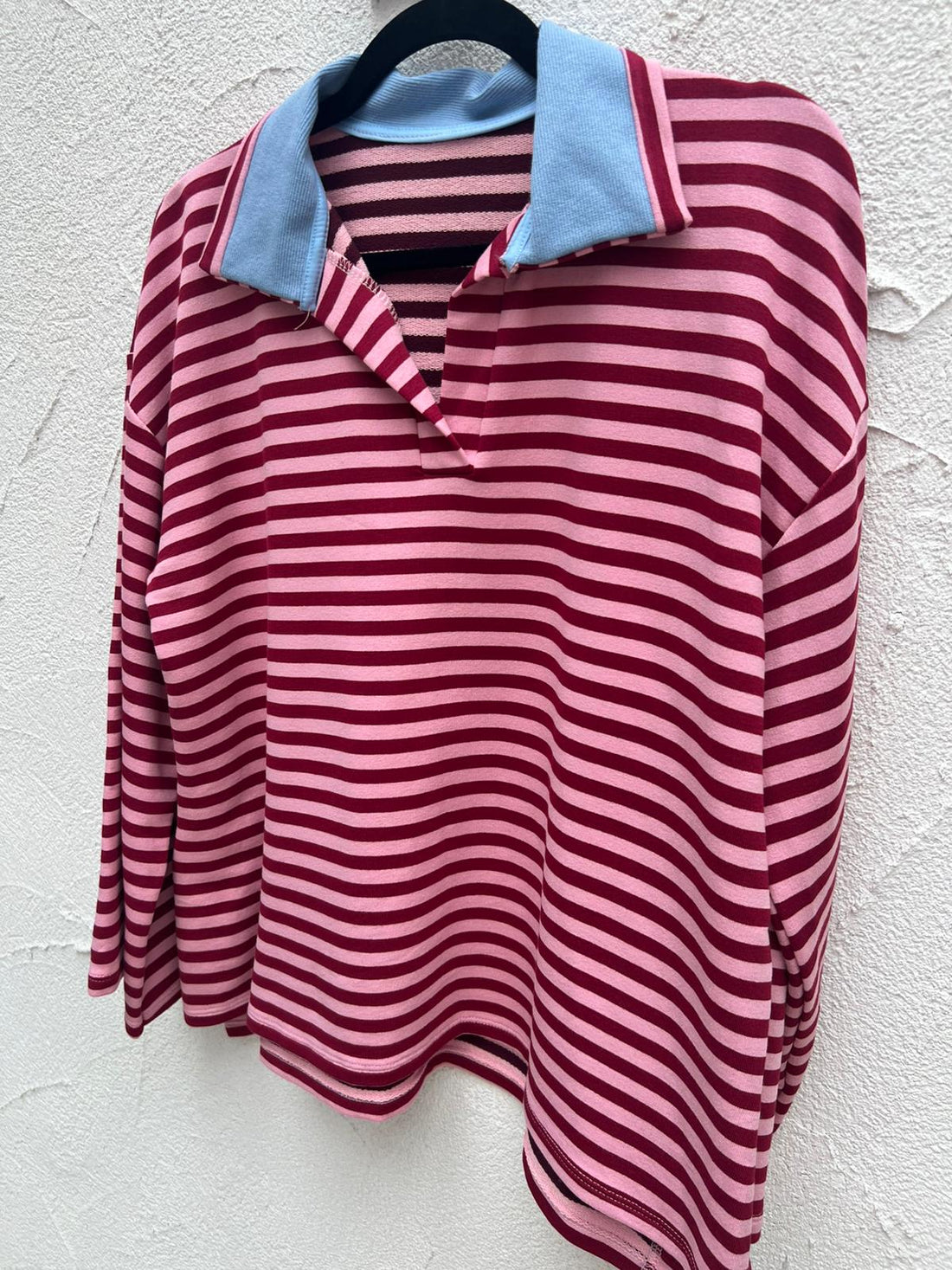 TEE.SHIRT - LIGHT PINK & MAROON - 83002