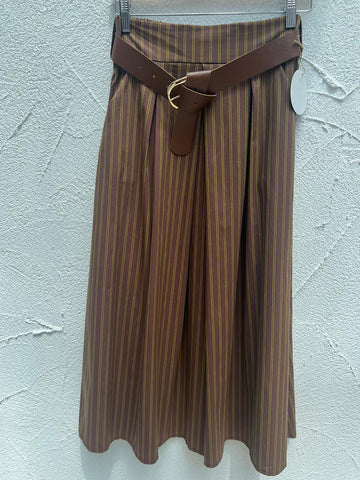 JUPE/SKIRT - DARK BROWN & YELLOW - 52123PNST