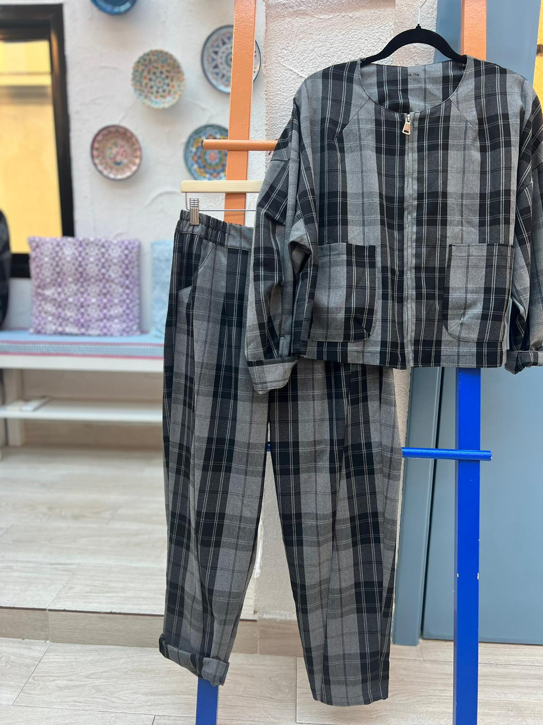 PANTALONE - BLACK & GRAY - 6519