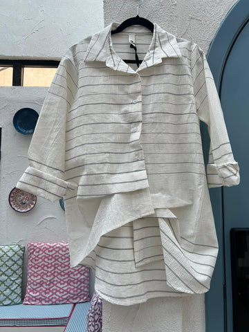 WOMAN SHIRT - WHITE WITH STRIPES - 226004